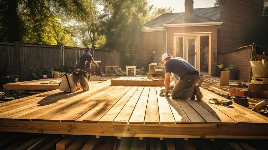Premium natural wood deck with elegant craftsmanship in a Las vegas residential backyard