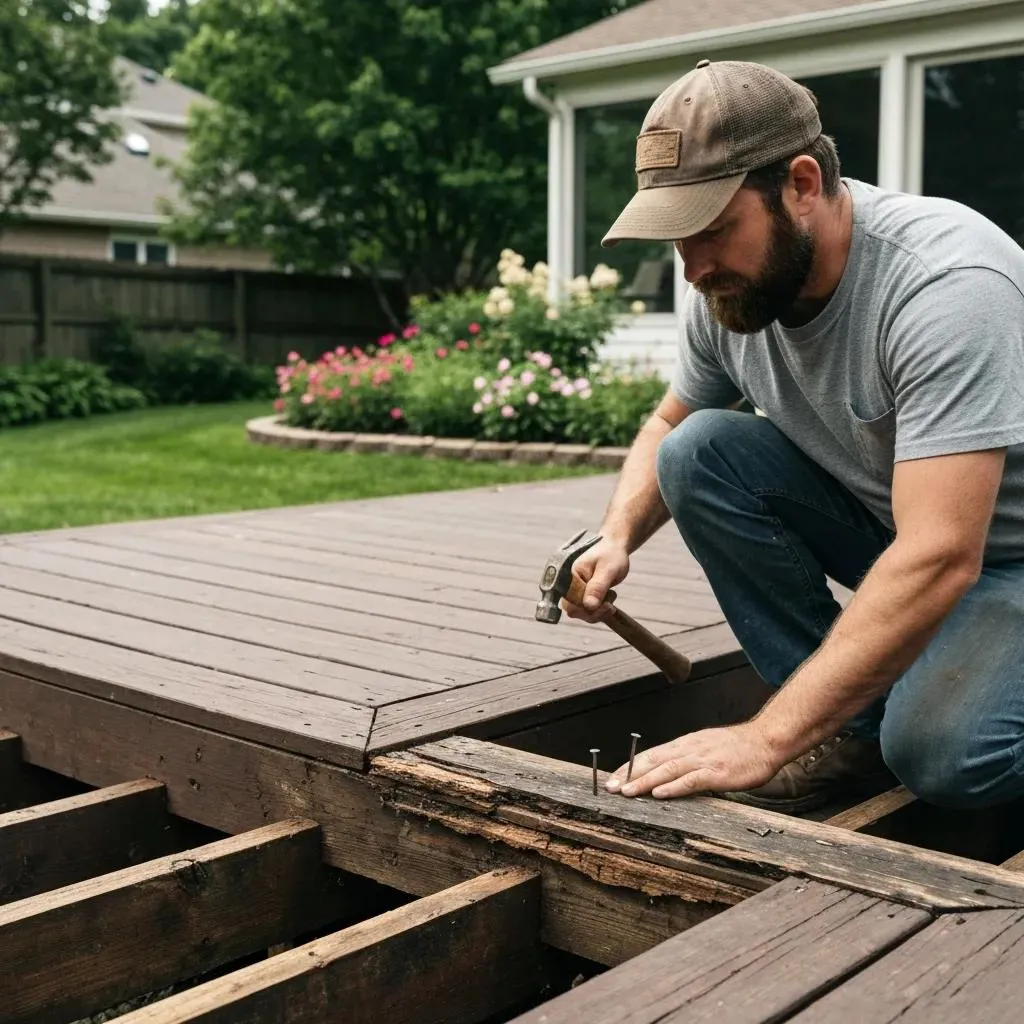Licensed deck contractors in Las Vegas building a durable backyard deck for homeowners near Sunrise Manor and Paradise NV